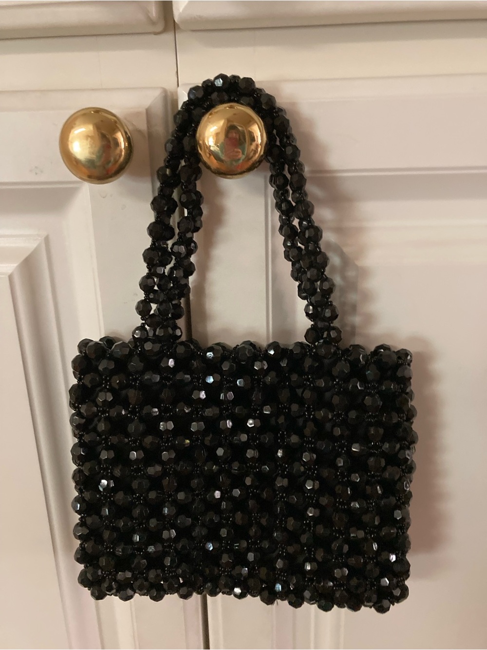 Black Beaded Clutch- Elegant Evening